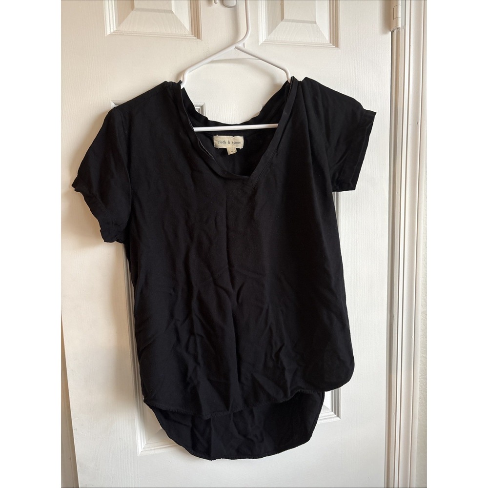 Cloth & Stone by‎ Anthropologie Women's V-Neck Short Sleeve T Shirt Hi-Low Tee M